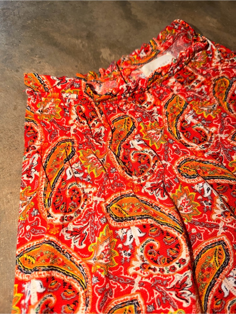 MELLODAY Red Paisley High Neck Sleeveless Blouse Tank Top M - Picture 2 of 12